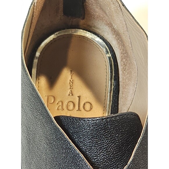 Linea Paolo Faith Wedge 8M Leather Sneaker Boot Women's Black Classic Chic - Picture 3 of 9